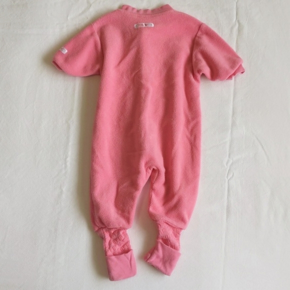 vintage snugabye convert-a-foot fleece zipper sleeper pajamas 3 months baby girl - Picture 7 of 7